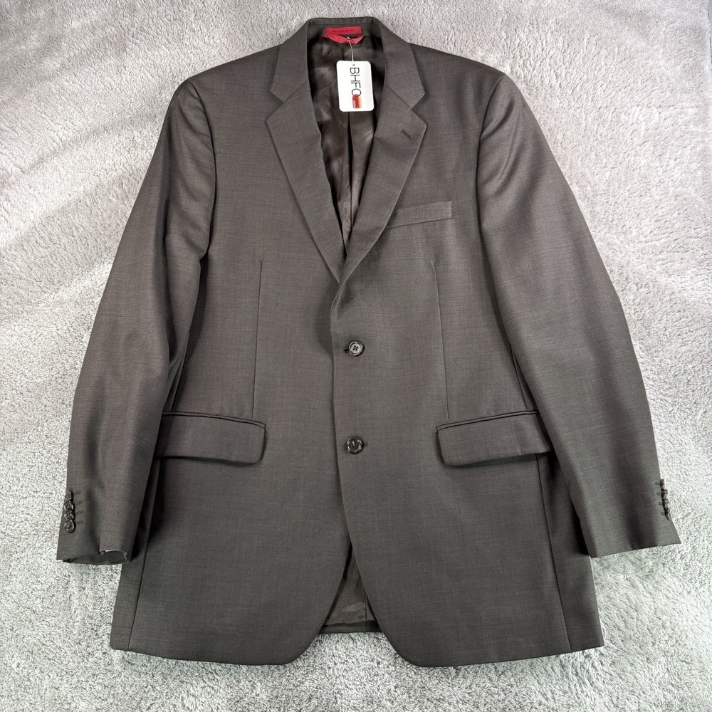Alfani Blazer Mens 42L Gray 100% Wool Two Button Sport Coat Macy's NWT